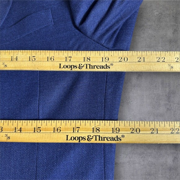 NAUTICA Mens Blazer Sport Coat Two Button Casual Jacket 40R Navy Blue Suits - Picture 10 of 12